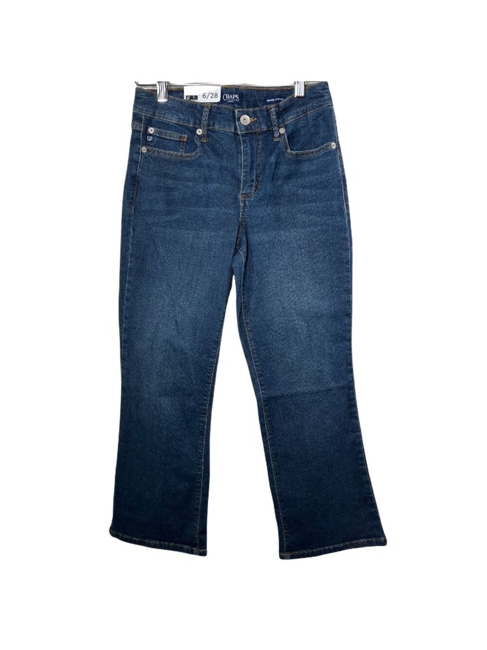Chaps Womens 6 28 Kick Flare Cropped Jeans Mid Rise Stretch Denim
